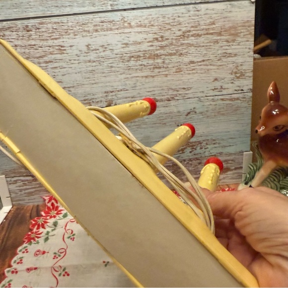 Vintage Christmas Window Candelabra 3 Electric Light
Plastic Drip Red Bulbs - Picture 5 of 7